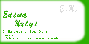 edina malyi business card