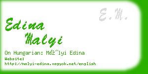 edina malyi business card